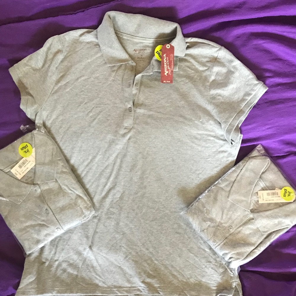 NWT! Lot of 3 Gray Uniform Polos. Arizona Jean Co.